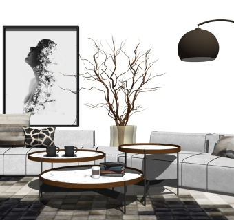 精品客厅设计家具模型 (1)